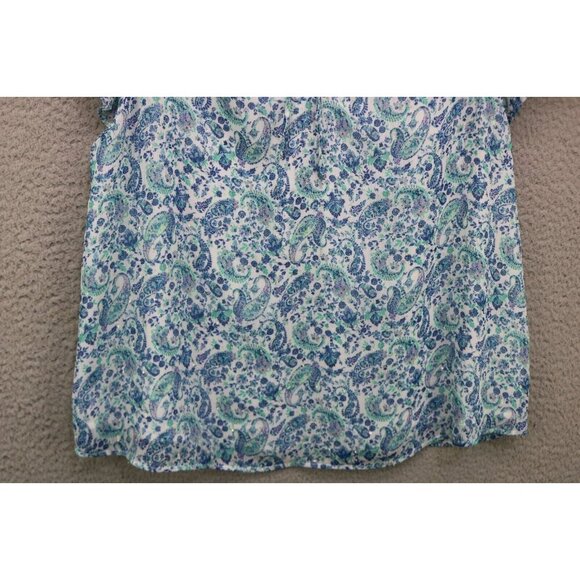 Joie Short Flutter Sleeve Paisley Semi-Sheer Top-Small/Petite-Fairy-Lined - Picture 2 of 12